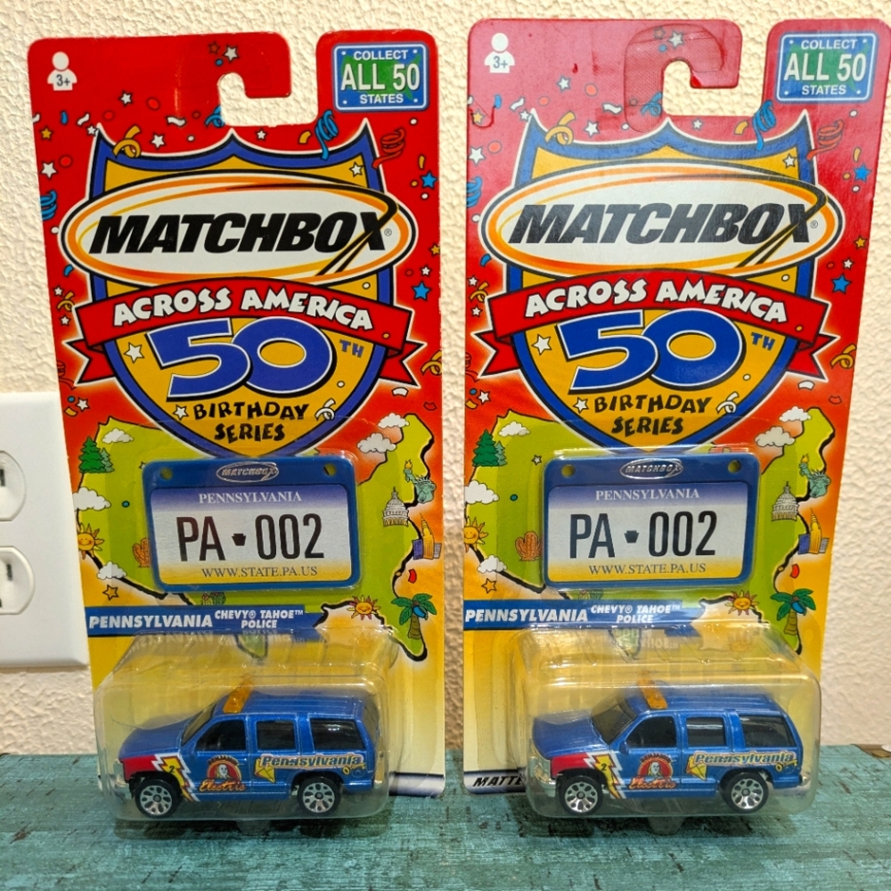 2/$18 VTG Matchbox Across America 50th Birthday Series Pennsylvania Police Tahoe